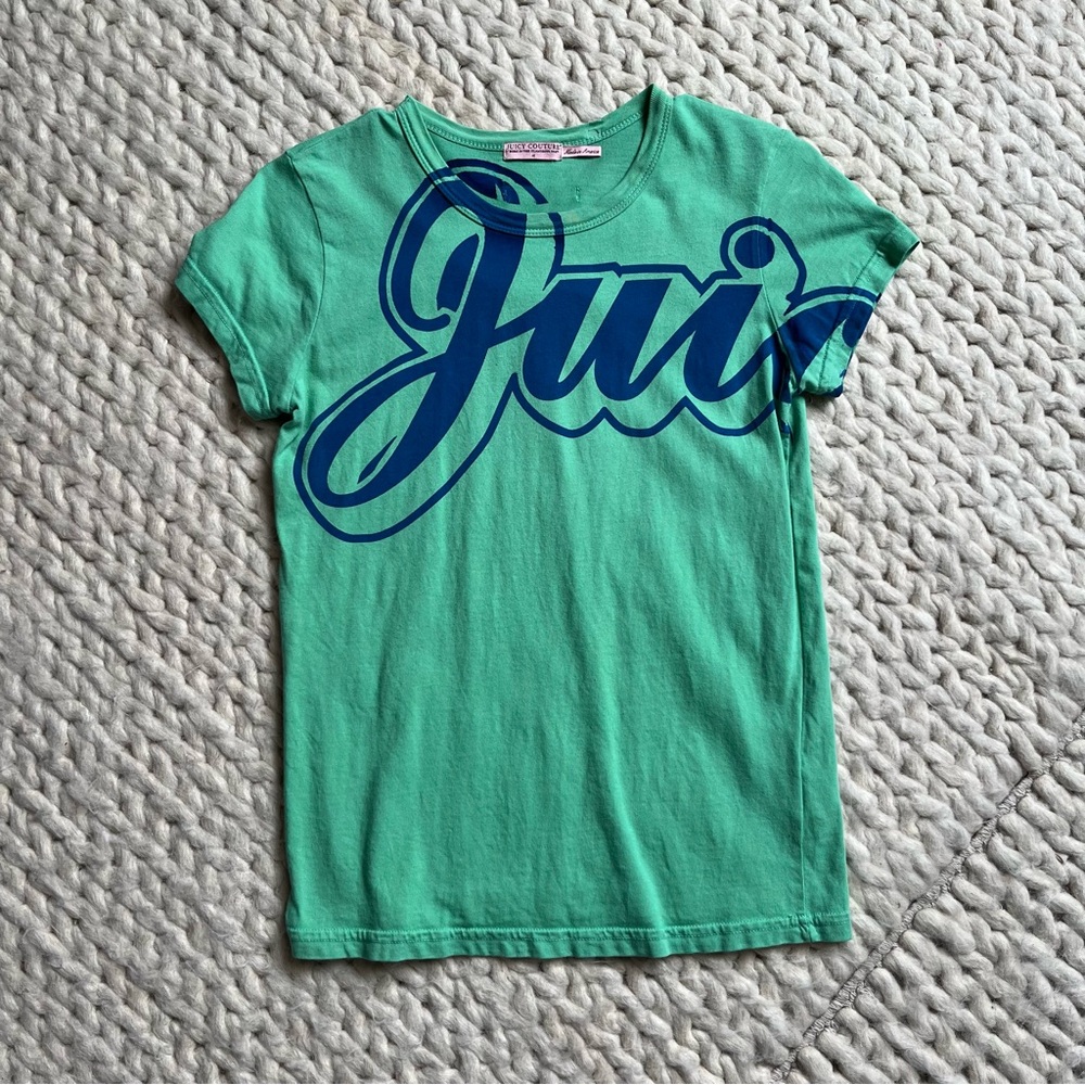 Y2K Juicy Couture Green T-Shirt | small